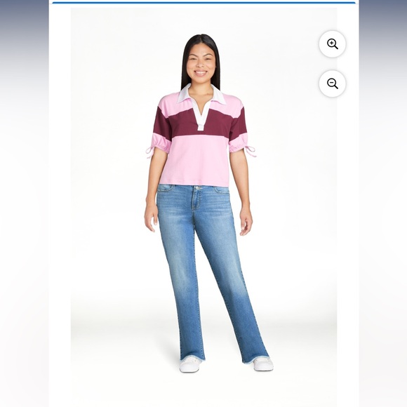 Free Assembly Women's Tie Sleeve Polo Top New with tags size Large  🤩 - Picture 5 of 9